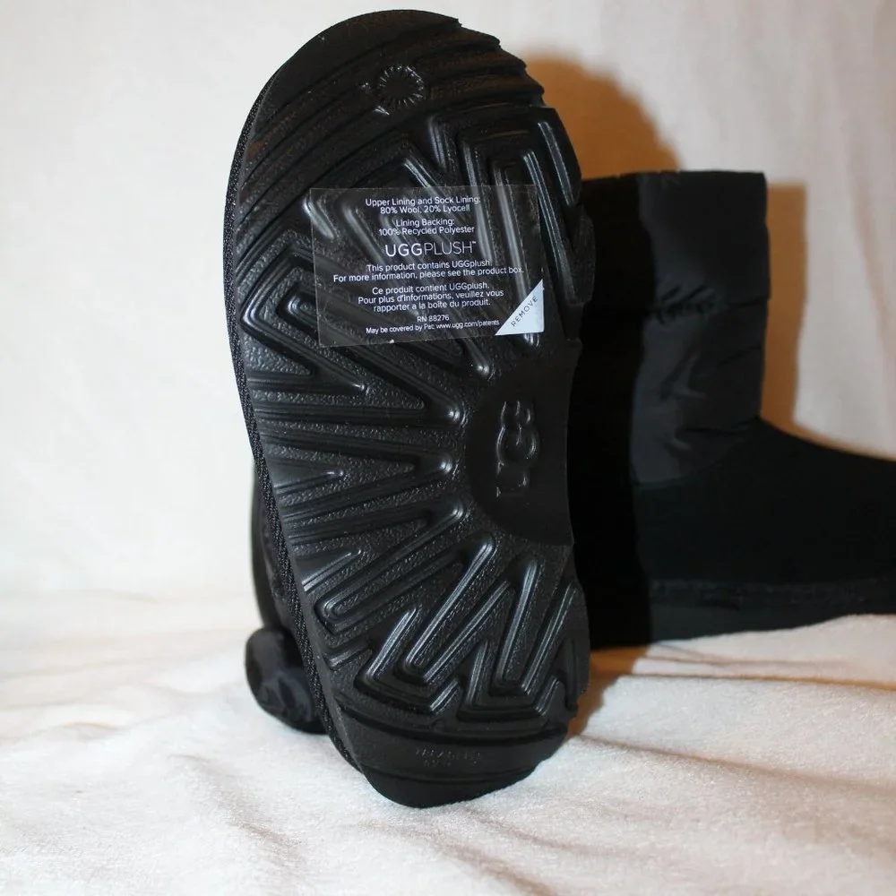 NIB UGG TODDLER BAILEY BOW SUEDE PUFFER WINTER SNOW‎ BOOTS BLACK